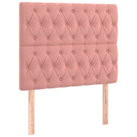 Produktbild för Ramsäng med madrass rosa 90x190 cm sammet