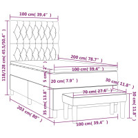 Produktbild för Ramsäng med madrass svart 100x200 cm sammet
