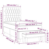 Produktbild för Ramsäng med madrass mörkblå 100x200 cm sammet
