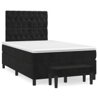 Produktbild för Ramsäng med madrass svart 120x200 cm sammet