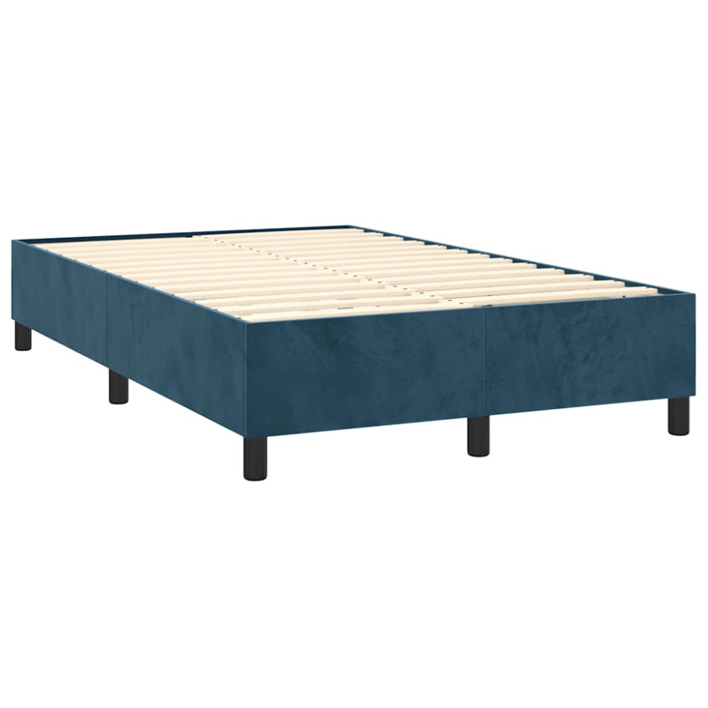 Produktbild för Ramsäng med madrass mörkblå 120x200 cm sammet