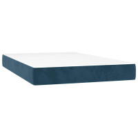 Produktbild för Ramsäng med madrass mörkblå 120x200 cm sammet