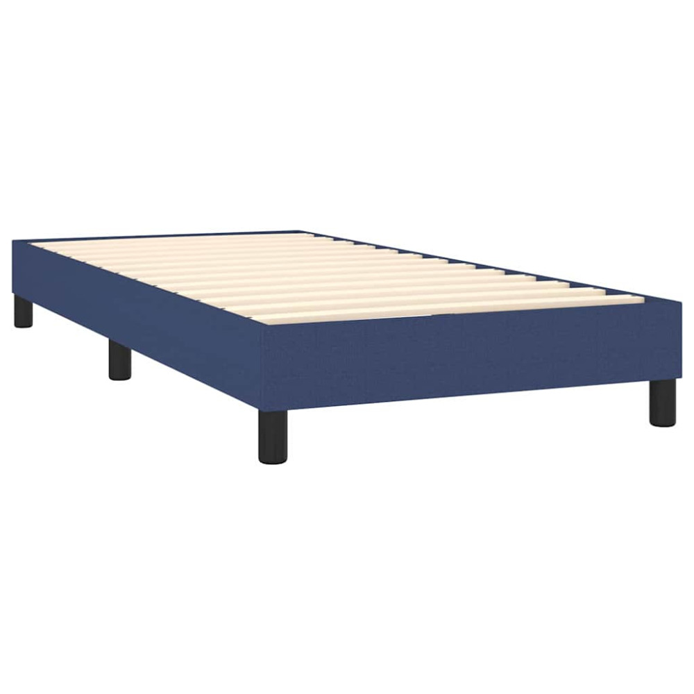 Produktbild för Ramsäng med madrass blå 80x200 cm tyg