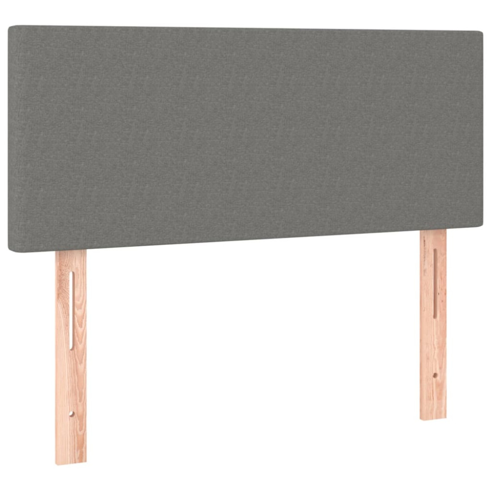 Produktbild för Ramsäng med madrass mörkgrå 90x200 cm tyg