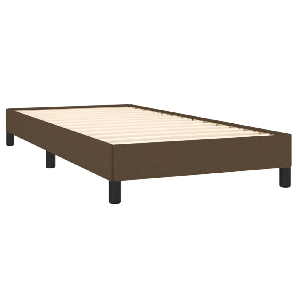 Produktbild för Ramsäng med madrass mörkbrun 90x200 cm tyg