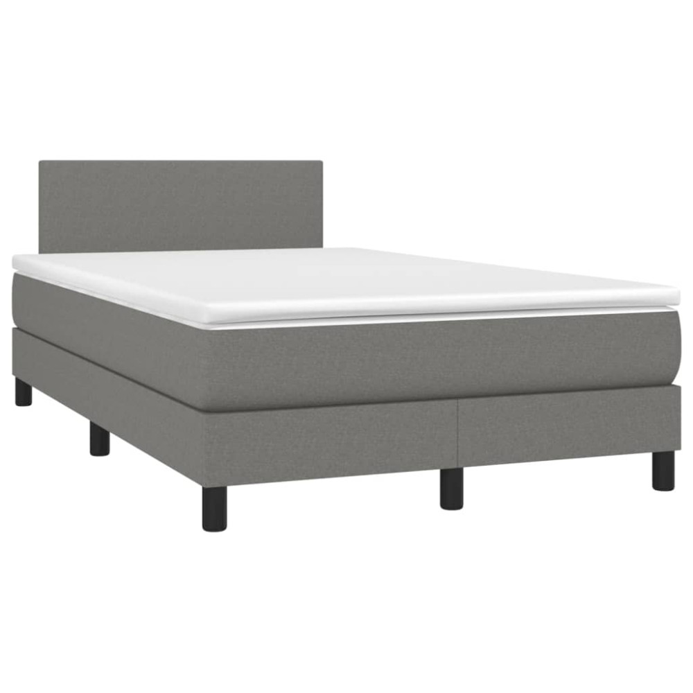 Produktbild för Ramsäng med madrass mörkgrå 120x200 cm tyg