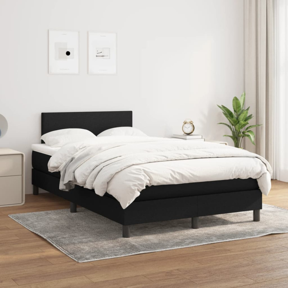 Produktbild för Ramsäng med madrass svart 120x200 cm tyg