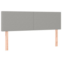 Produktbild för Ramsäng med madrass ljusgrå 140x190 cm tyg