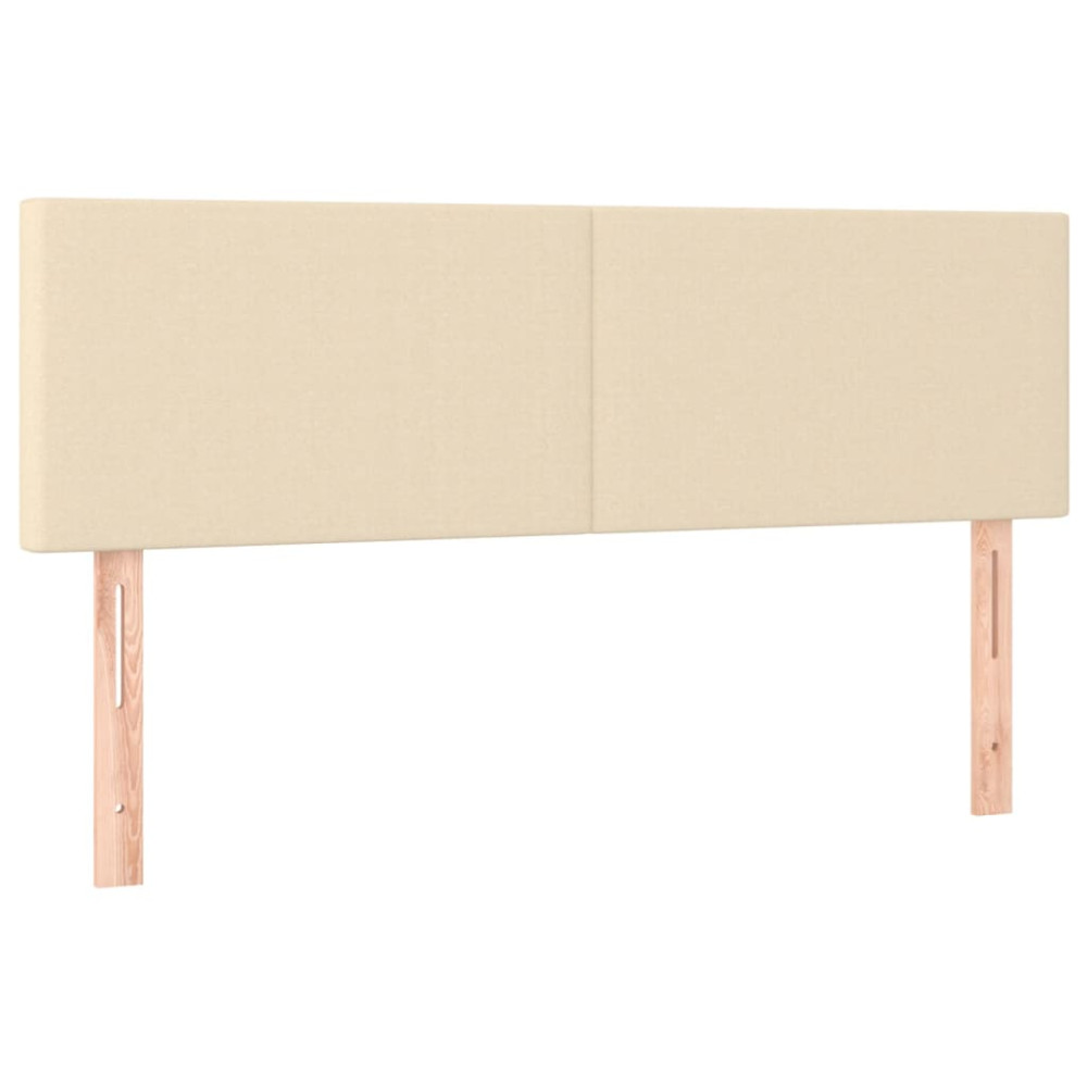 Produktbild för Ramsäng med madrass gräddvit 140x190 cm tyg