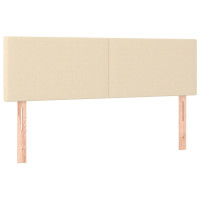 Produktbild för Ramsäng med madrass gräddvit 140x190 cm tyg
