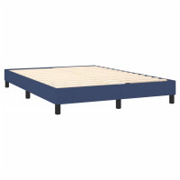 Produktbild för Ramsäng med madrass blå 140x200 cm tyg