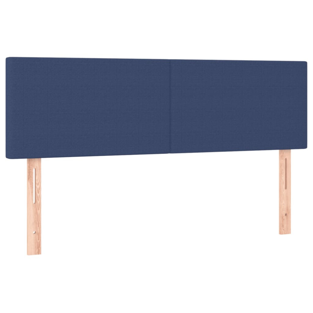 Produktbild för Ramsäng med madrass blå 140x200 cm tyg