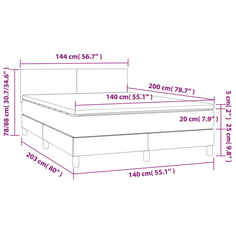 Produktbild för Ramsäng med madrass blå 140x200 cm tyg