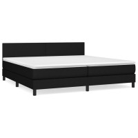 Produktbild för Ramsäng med madrass svart 200x200 cm tyg