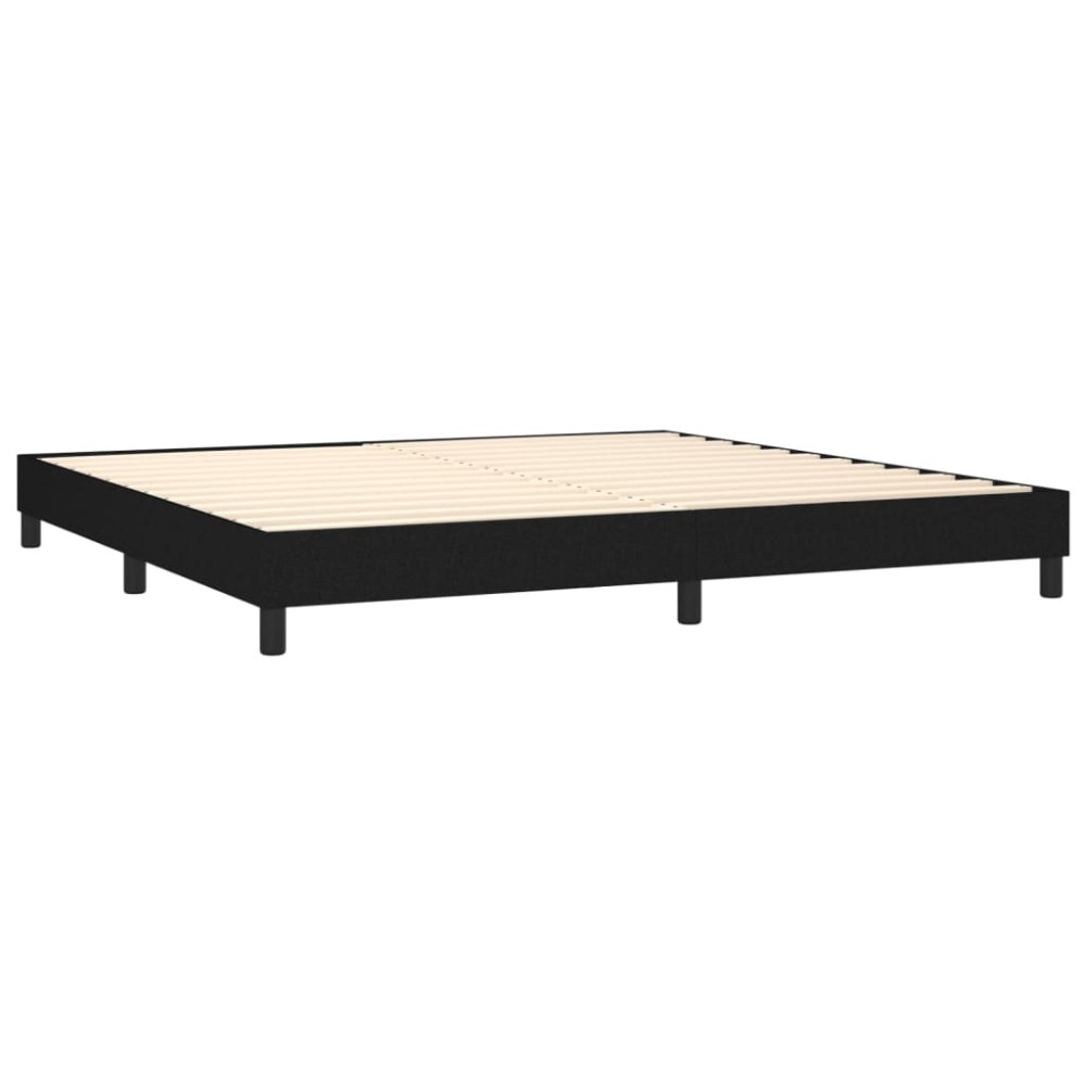 Produktbild för Ramsäng med madrass svart 200x200 cm tyg