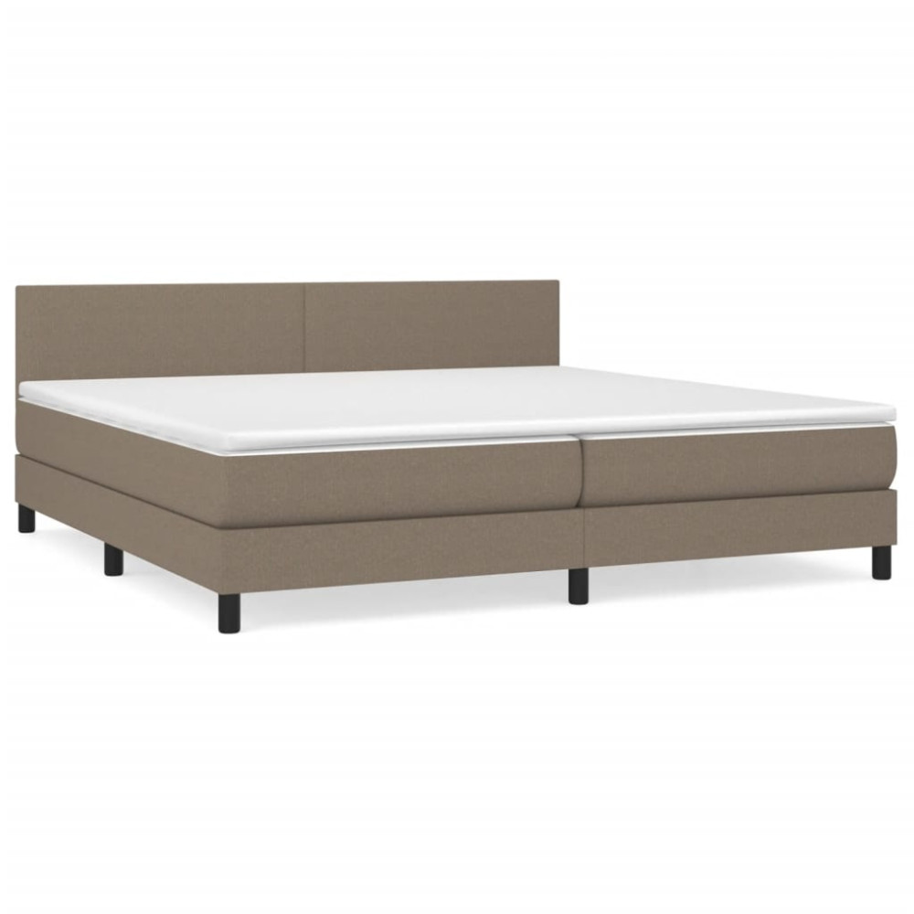 Produktbild för Ramsäng med madrass taupe 200x200 cm tyg