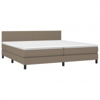 Produktbild för Ramsäng med madrass taupe 200x200 cm tyg