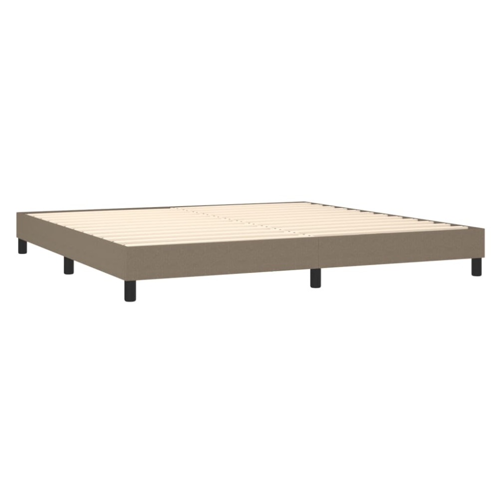 Produktbild för Ramsäng med madrass taupe 200x200 cm tyg