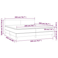Produktbild för Ramsäng med madrass taupe 200x200 cm tyg