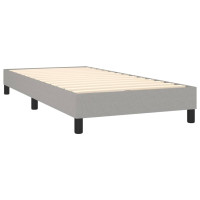 Produktbild för Ramsäng med madrass ljusgrå 90x200 cm tyg