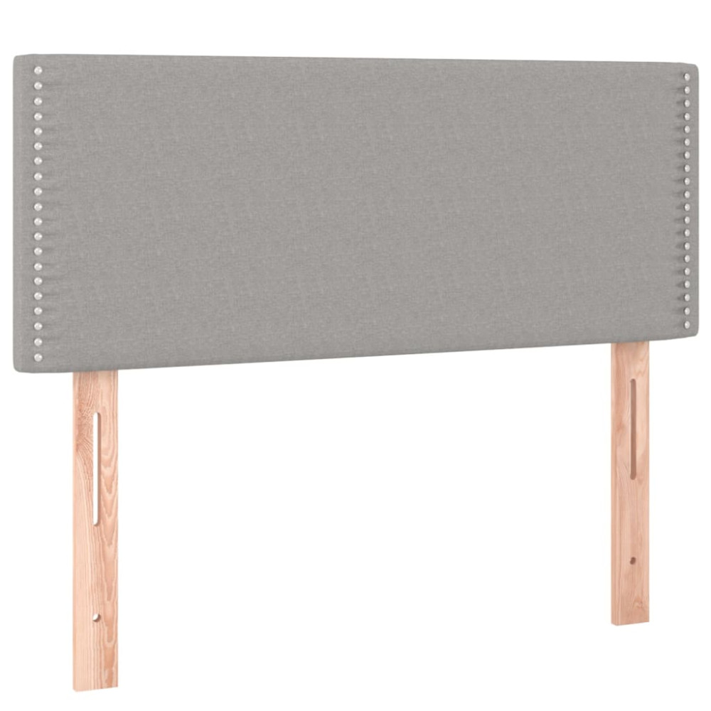 Produktbild för Ramsäng med madrass ljusgrå 90x200 cm tyg