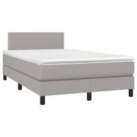 Produktbild för Ramsäng med madrass ljusgrå 120x200 cm tyg