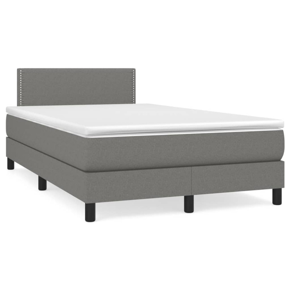 Produktbild för Ramsäng med madrass mörkgrå 120x200 cm tyg