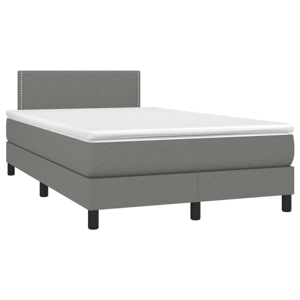 Produktbild för Ramsäng med madrass mörkgrå 120x200 cm tyg