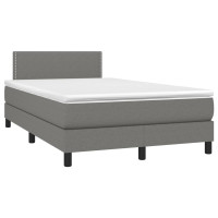 Produktbild för Ramsäng med madrass mörkgrå 120x200 cm tyg