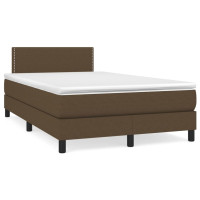 Produktbild för Ramsäng med madrass mörkbrun 120x200 cm tyg