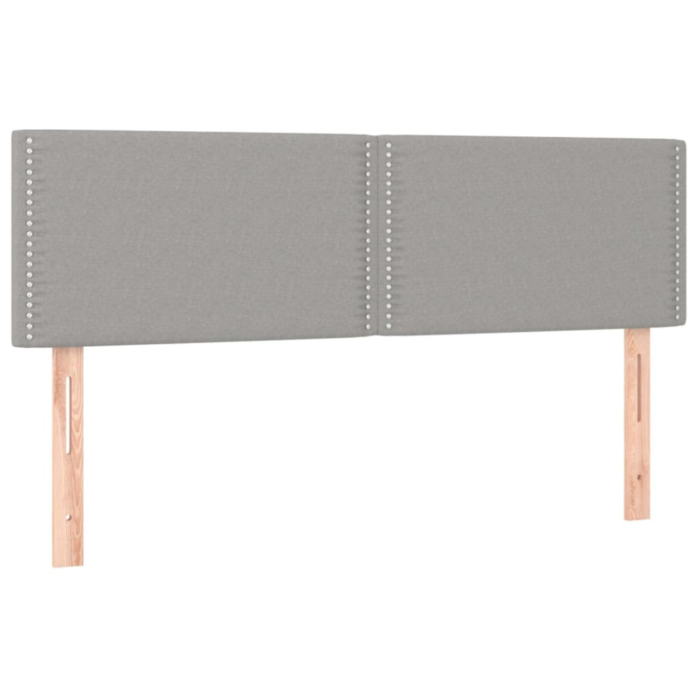Produktbild för Ramsäng med madrass ljusgrå 140x190 cm tyg
