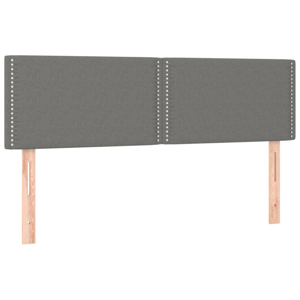 Produktbild för Ramsäng med madrass mörkgrå 140x190 cm tyg