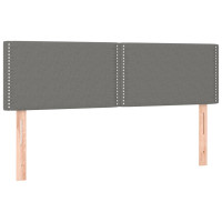Produktbild för Ramsäng med madrass mörkgrå 140x190 cm tyg