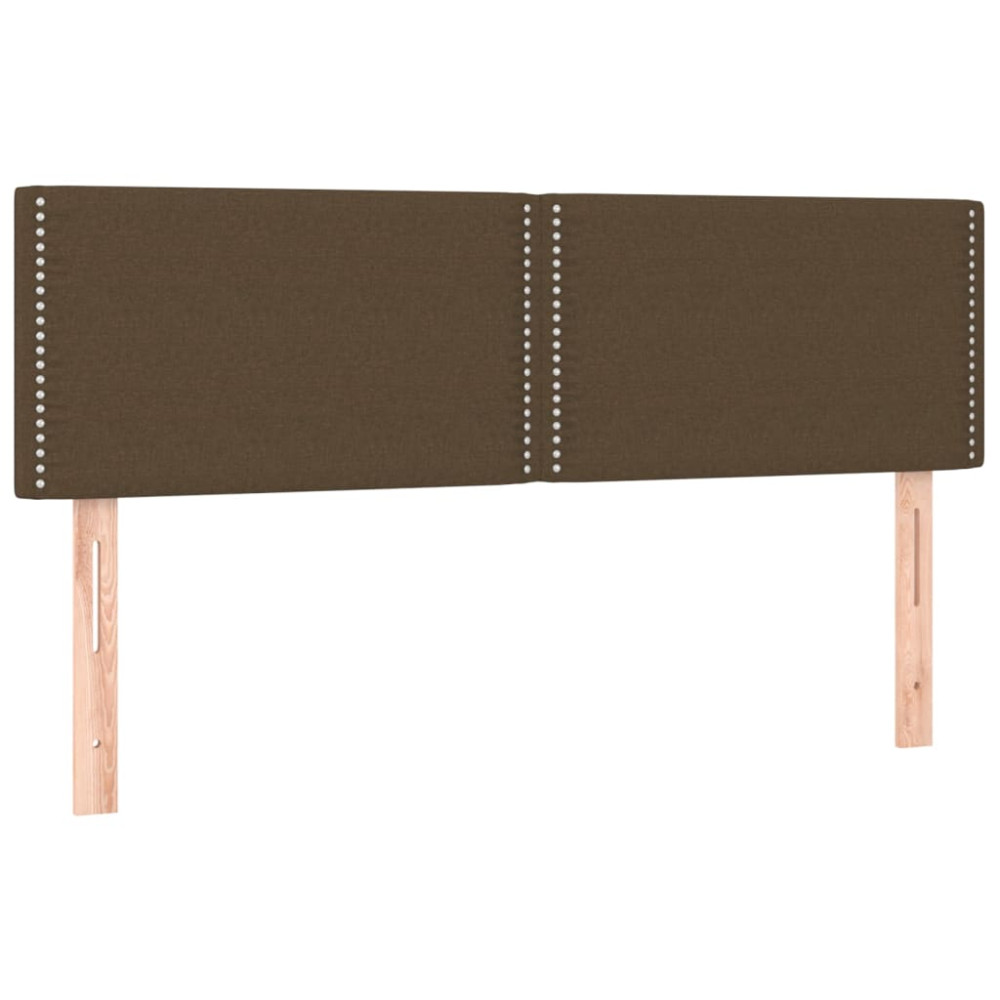 Produktbild för Ramsäng med madrass mörkbrun 140x190 cm tyg