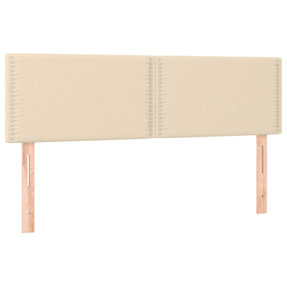 Produktbild för Ramsäng med madrass gräddvit 140x190 cm tyg