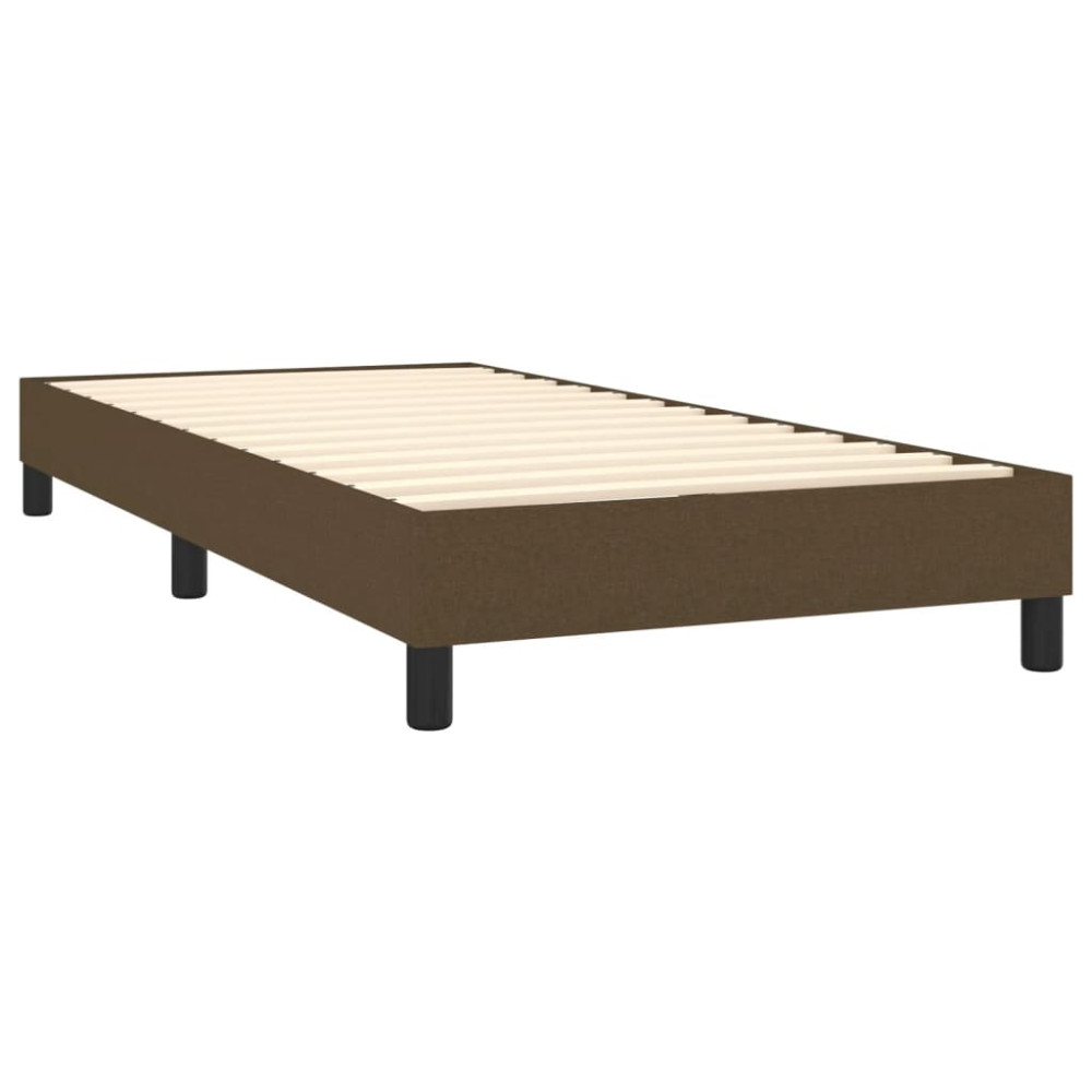 Produktbild för Ramsäng med madrass mörkbrun 80x200 cm tyg