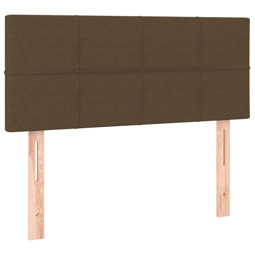 Produktbild för Ramsäng med madrass mörkbrun 90x190 cm tyg