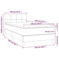 Produktbild för Ramsäng med madrass blå 100x200 cm tyg