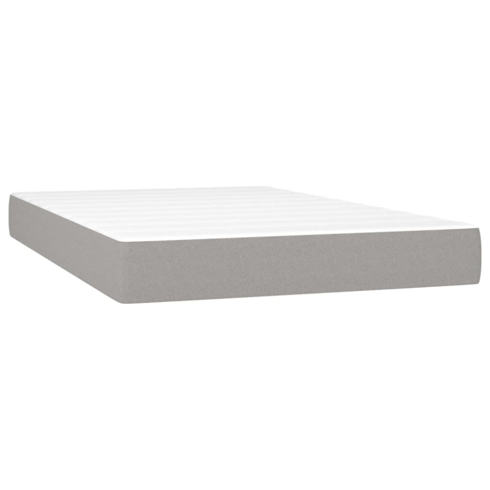 Produktbild för Ramsäng med madrass ljusgrå 120x200 cm tyg