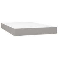 Produktbild för Ramsäng med madrass ljusgrå 120x200 cm tyg