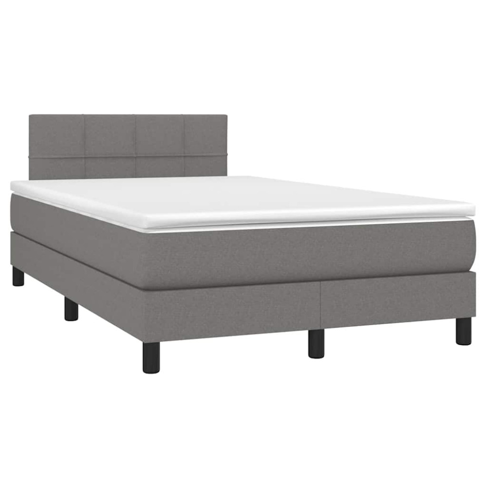Produktbild för Ramsäng med madrass mörkgrå 120x200 cm tyg