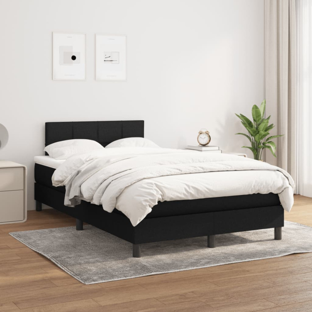 Produktbild för Ramsäng med madrass svart 120x200 cm tyg