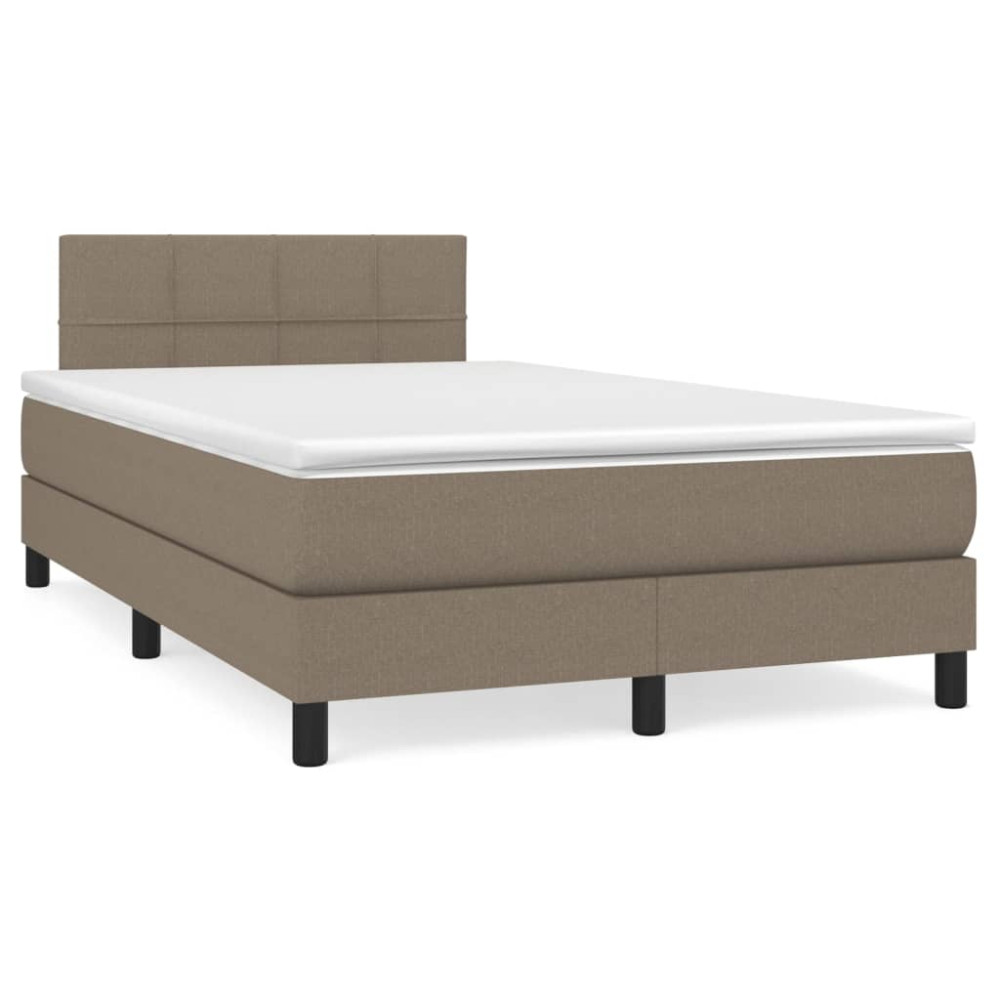 Produktbild för Ramsäng med madrass taupe 120x200 cm tyg