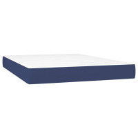 Produktbild för Ramsäng med madrass blå 140x200 cm tyg