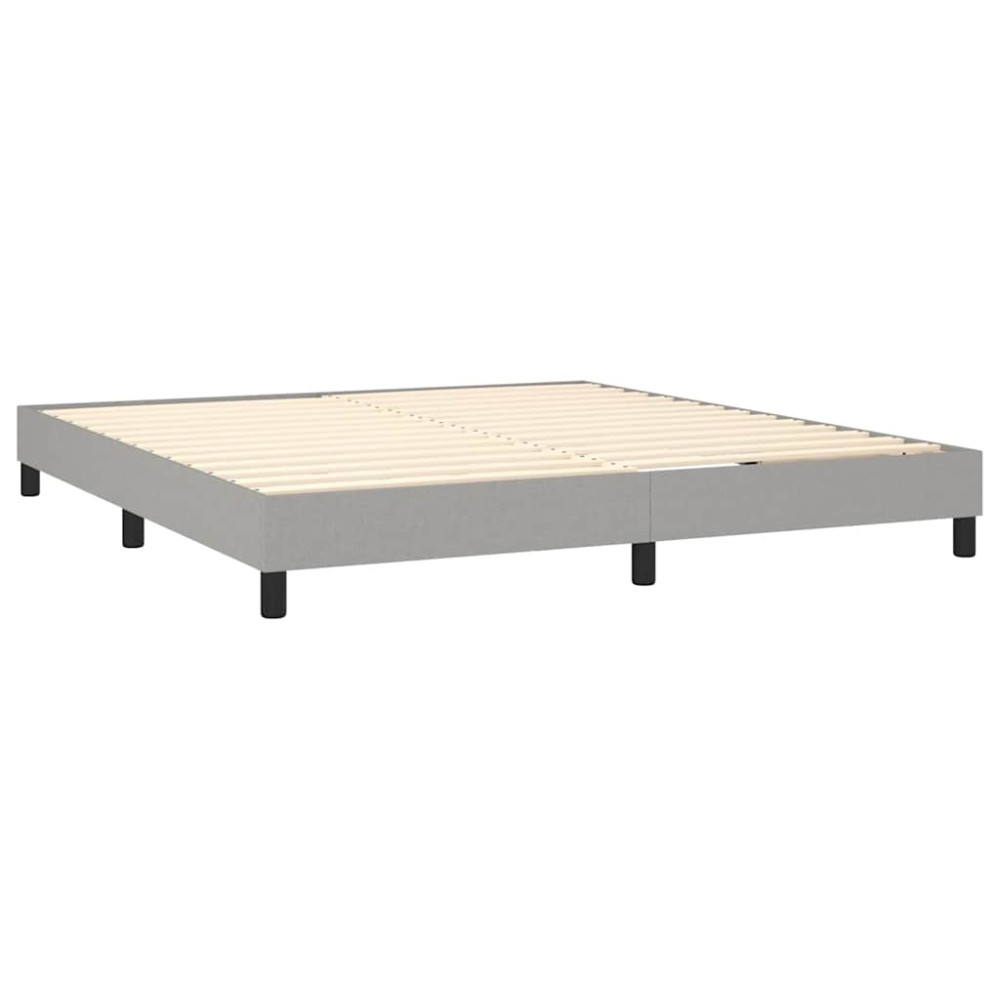 Produktbild för Ramsäng med madrass ljusgrå 160x200 cm tyg