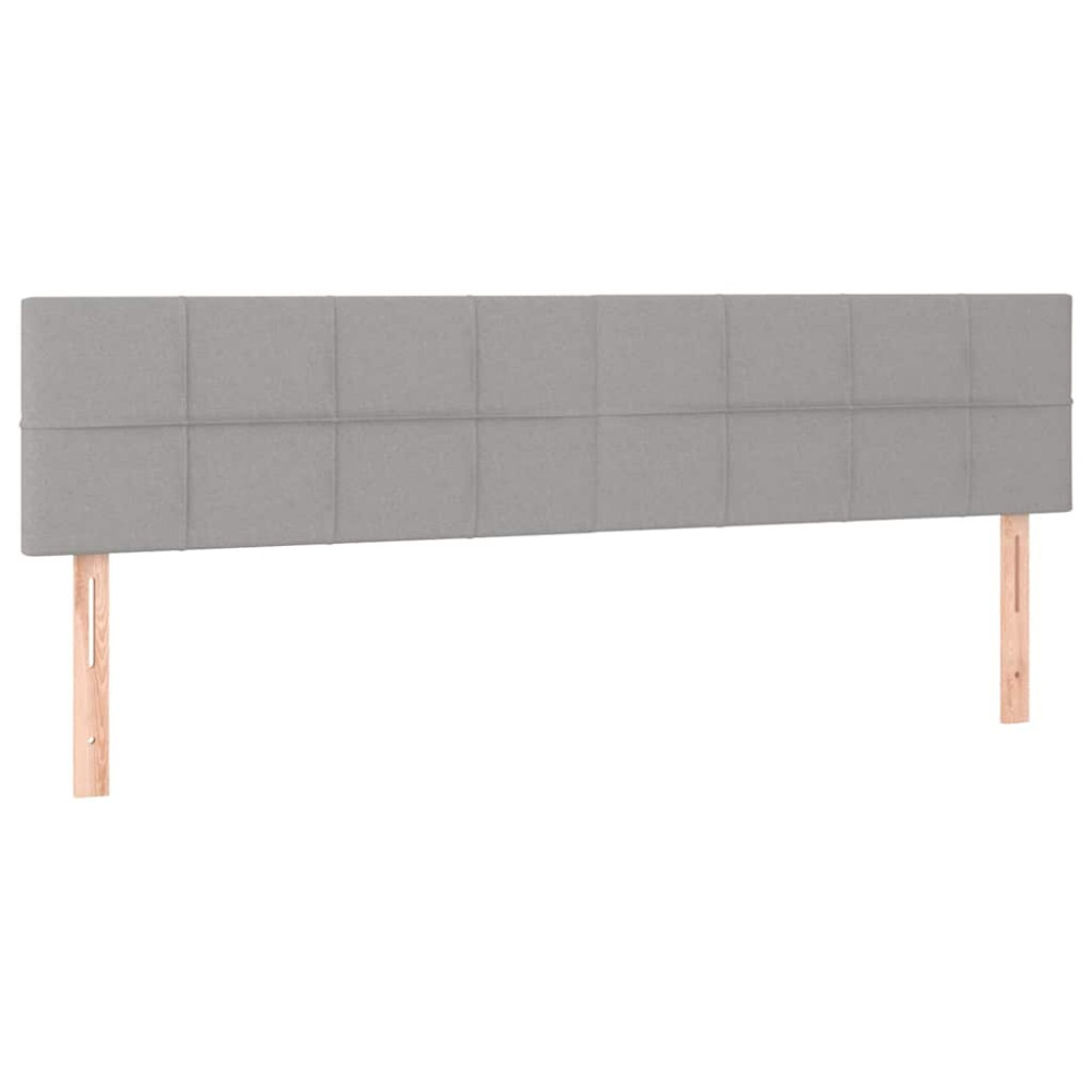 Produktbild för Ramsäng med madrass ljusgrå 160x200 cm tyg
