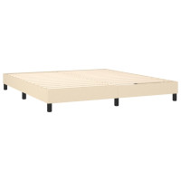 Produktbild för Ramsäng med madrass gräddvit 160x200 cm tyg