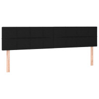 Produktbild för Ramsäng med madrass svart 200x200 cm tyg