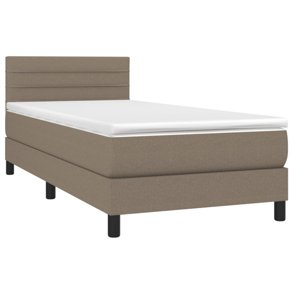 Produktbild för Ramsäng med madrass taupe 80x200 cm tyg