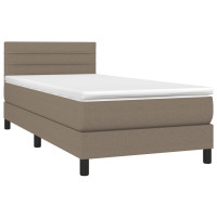 Produktbild för Ramsäng med madrass taupe 80x200 cm tyg